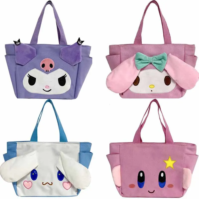 

Kawaii Sanrio Anime Series Handbag Kuromi My Melody Cinnamoroll Kirbys Cartoon Bento Bag Handbag Accessories Birthday Present
