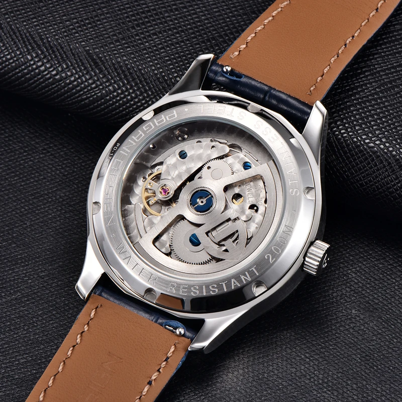 41MM Pilot Watch Sapphire Glass Power Reserve Automatic Mechanical Watches Men’s Stainless Steel Waterproof Clock 5