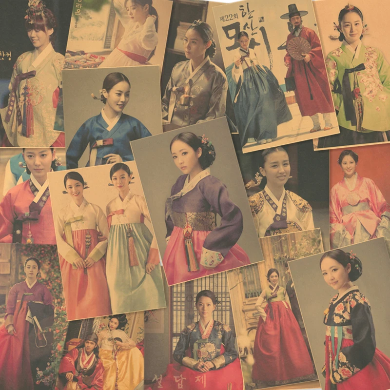 Корейское украшение стены ресторана барбекю живописная традиционная одежда