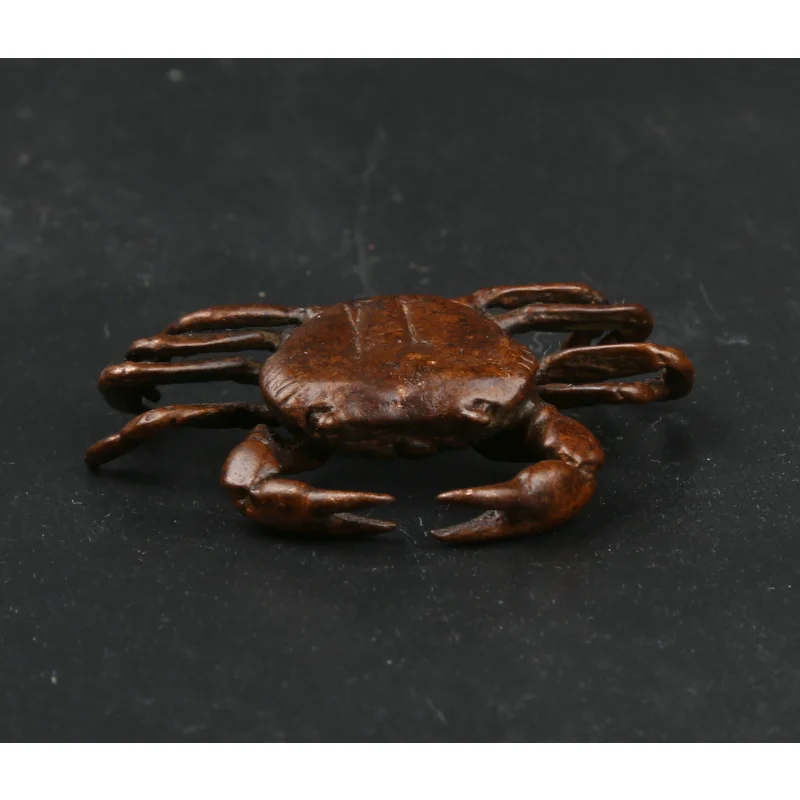 

43MM/1.7" Collect Curio Rare Chinese Fengshui Bronze Exquisite Animal Crab Eriocheir Sinensis Hairy Mitten Statue 17g