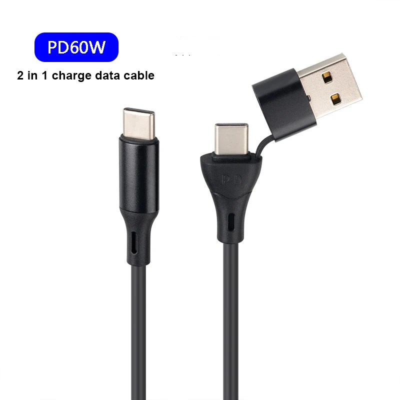 Зарядный кабель 2 в 1 USB Type-C PD 60 Вт 3 А |