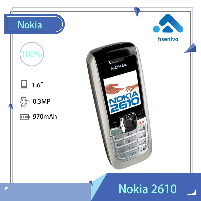 

Мобильный телефон Nokia 2610, Восстановленный, 2610 разблокированный, MP3 GSM, хорошее качество, английский/русский/Иврит/арабский, бесплатная достав...