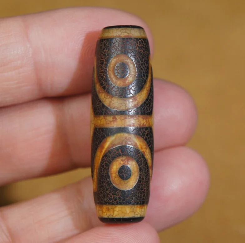 Гималайские тибетские бусины Дзи старый агат зубы тигра 4-глазный тотем амулет