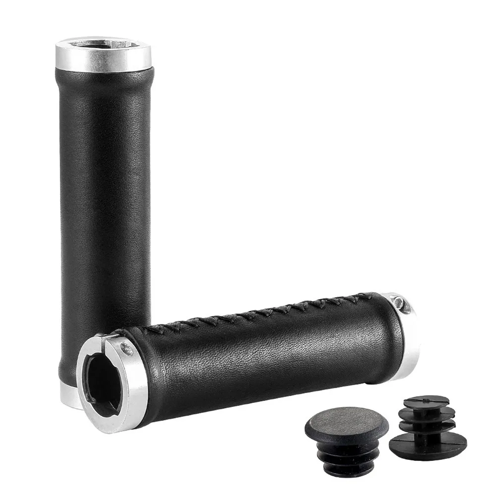 

CNC Bicycle Handlebar Grip Leather MTB Mountain Folding City Bike Lock On Grips LP980