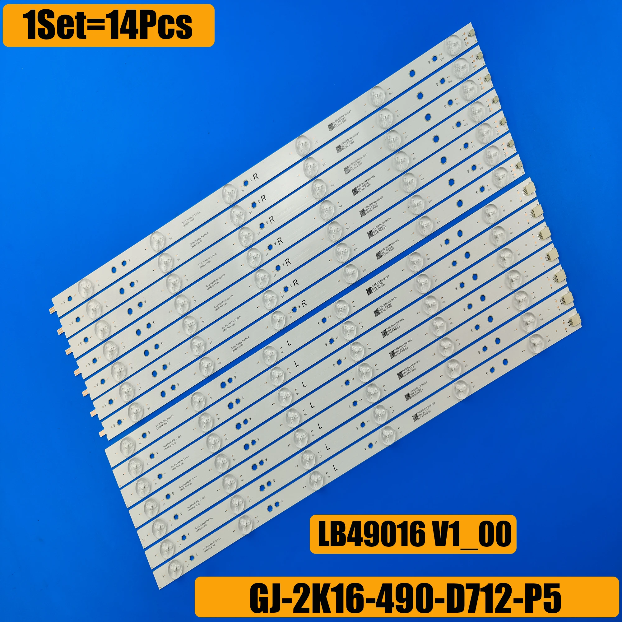 Светодиодная лента для 49PUS6551 49PUS6581 49PUS6401 49PUS6501 49PUH6101/88 49PUS6561 49PUS6501 49PUS7272 49PUS6262 LB49016 V1_00, 14 шт.