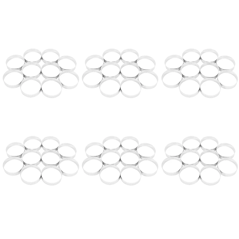 

60 Pcs Circular Stainless Steel Tart Ring Tower Pie Cake Mould Baking Tools Perforated Cake Mousse Ring,8Cm