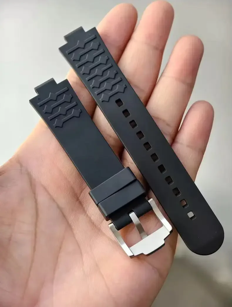 Фото Ремешок для часов Tudor 39 мм серии Pelagos Tomahawk 25407, водонепроницаемый резиновый ремешок для часов, мягкий черный цвет №2