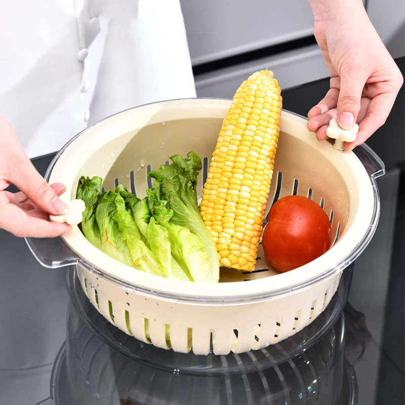 Набор кухонных ситечков 2 в 1 зернистость для мытья фруктов и овощей Большая