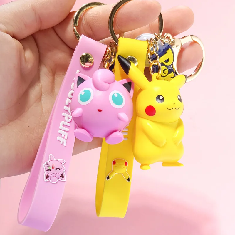

Pikachu Keychain Female Cartoon Cute Doll Key Chain Pokemon Pendant Backpack Hanging Ornament Gift