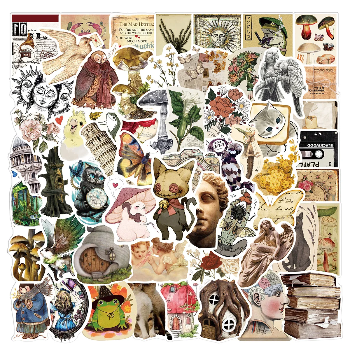 

10/30/50/100PCS Vintage Art Stickers Aesthetic DIY Travel Luggage Laptop Car Graffiti Waterproof Decal Boho Sticker Kids Toys