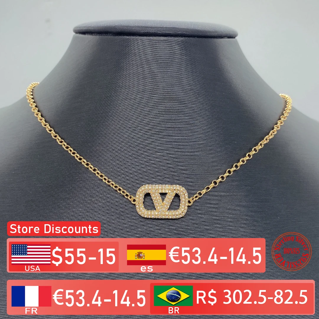 

Модное классическое позолоченное Женское Ожерелье S925, лучший выбор для подарков на годовщину влюбленных, ожерелье для влюбленных, Лидер пр...