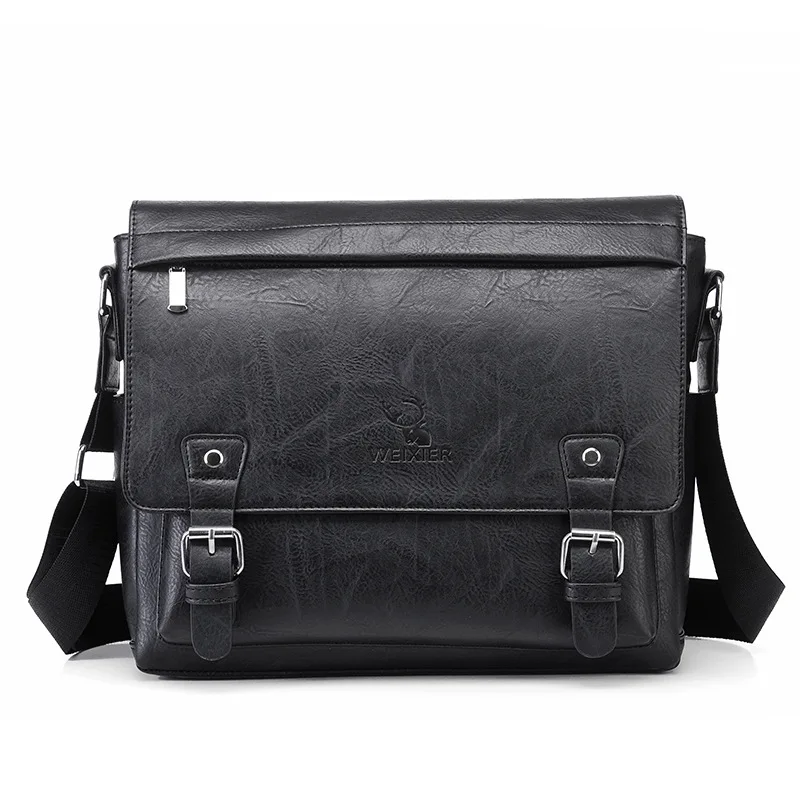 Vintage Men PU Leather Shoulder Bags High Capacity Handbag Tote Bag Travel Crossbody Bag Waterproof Messenger Bag For Male
