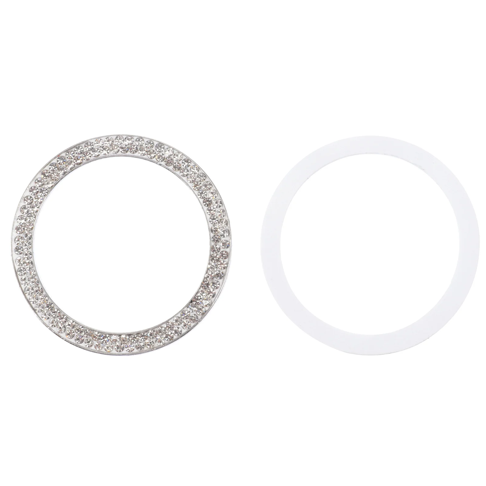 

2pcs Car Engine Ignition Button Ring Bling Rhinestone Car Emblem Sticker Push to Start Button Cover Car Interior Decoration for