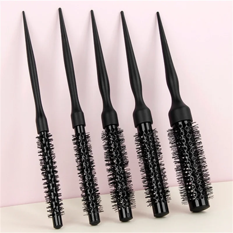 Черная расческа из алюминиевого сплава круглая щетка для укладки волос домашнее