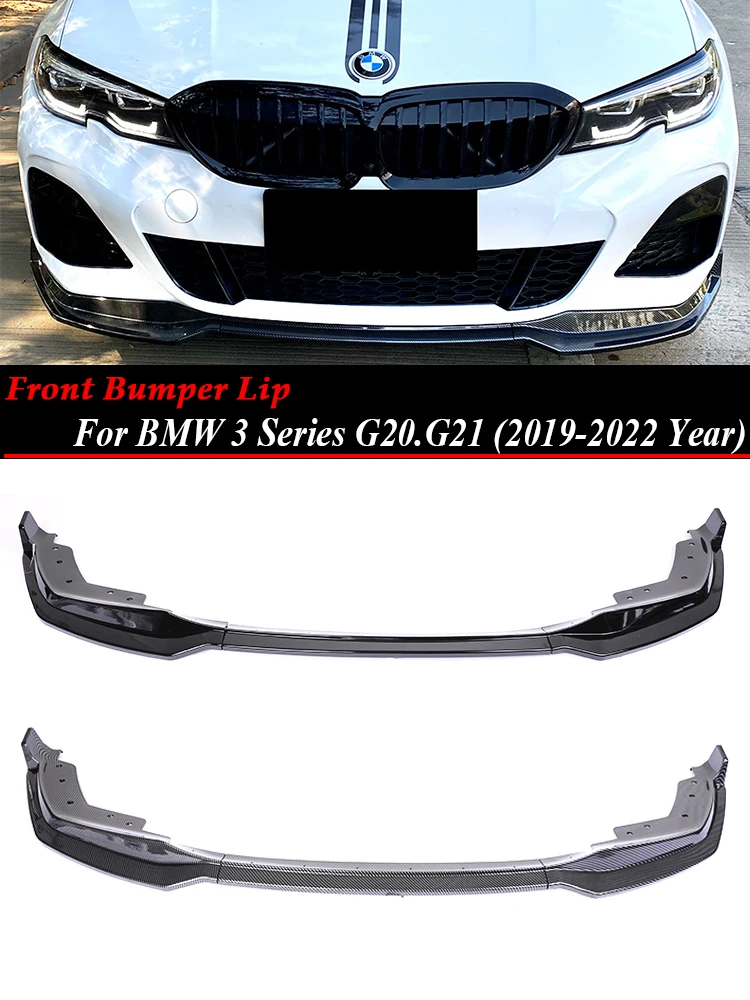 

M Tech Carbon Front Bumper Lip Spoiler Splitter Diffuser Body Kit Cover Guard For BMW 3 Series G20 G21 2019-2023 Car Accessories