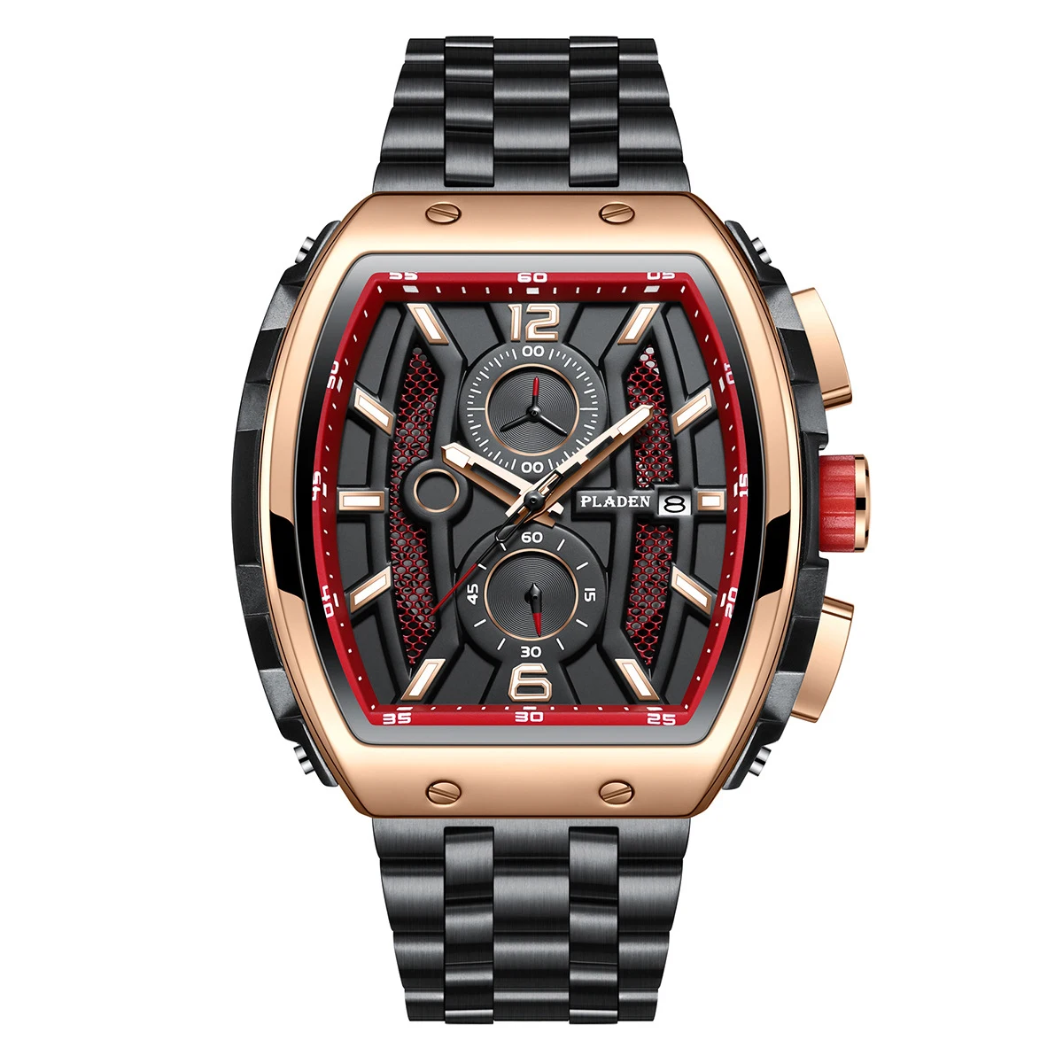 Брендовые часы спортивные деловые винная бочка календарь светящееся изогнутое