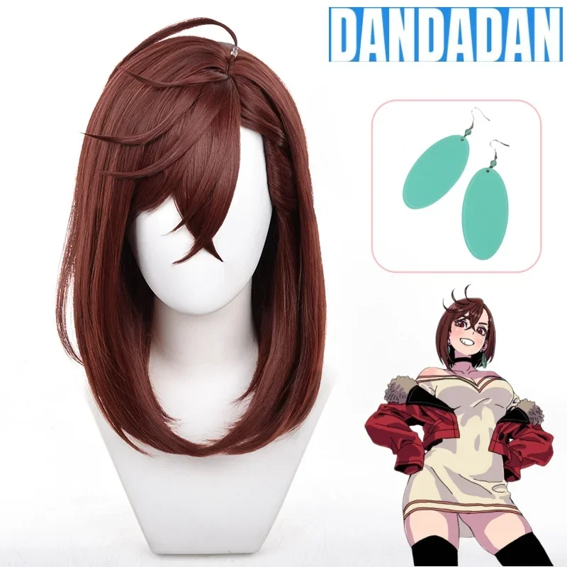 Ayase Momo Аниме DAN DA Косплей Опора Коричневый Парик Синие Длинные Серьги Клипс