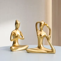 sculpture mold yoga poses realistic vivid abstract resin poses girls figurine for office