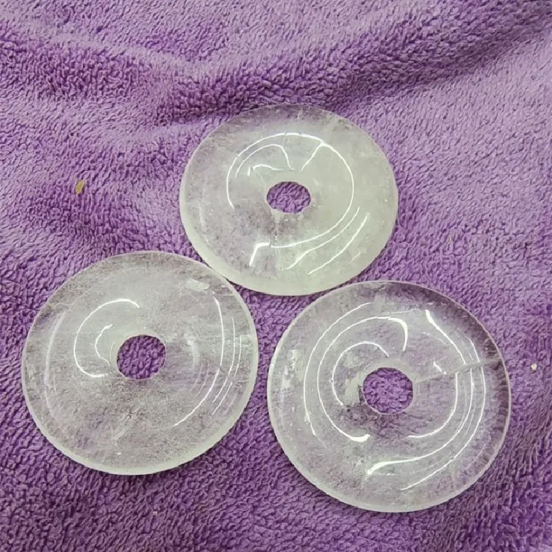 

2PCS White Clear Crystal Pendants 30MM 40MM Donut Shape For Women Necklace Or Pendants Making Accessories Free Shipping