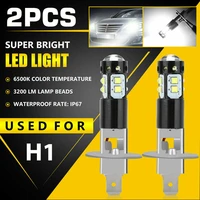 2pcs h1 cree led headlight fog driving drl light bulbs kit 6500k super white 100w car driving light 3200lm