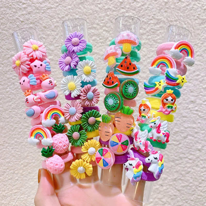 

10pcs Hair Accessories Girls Ties Headbands Colets Cabello Cheveux Haargummi Elastiekjes Haar Kids Kinder Meisje Cabelo Cute