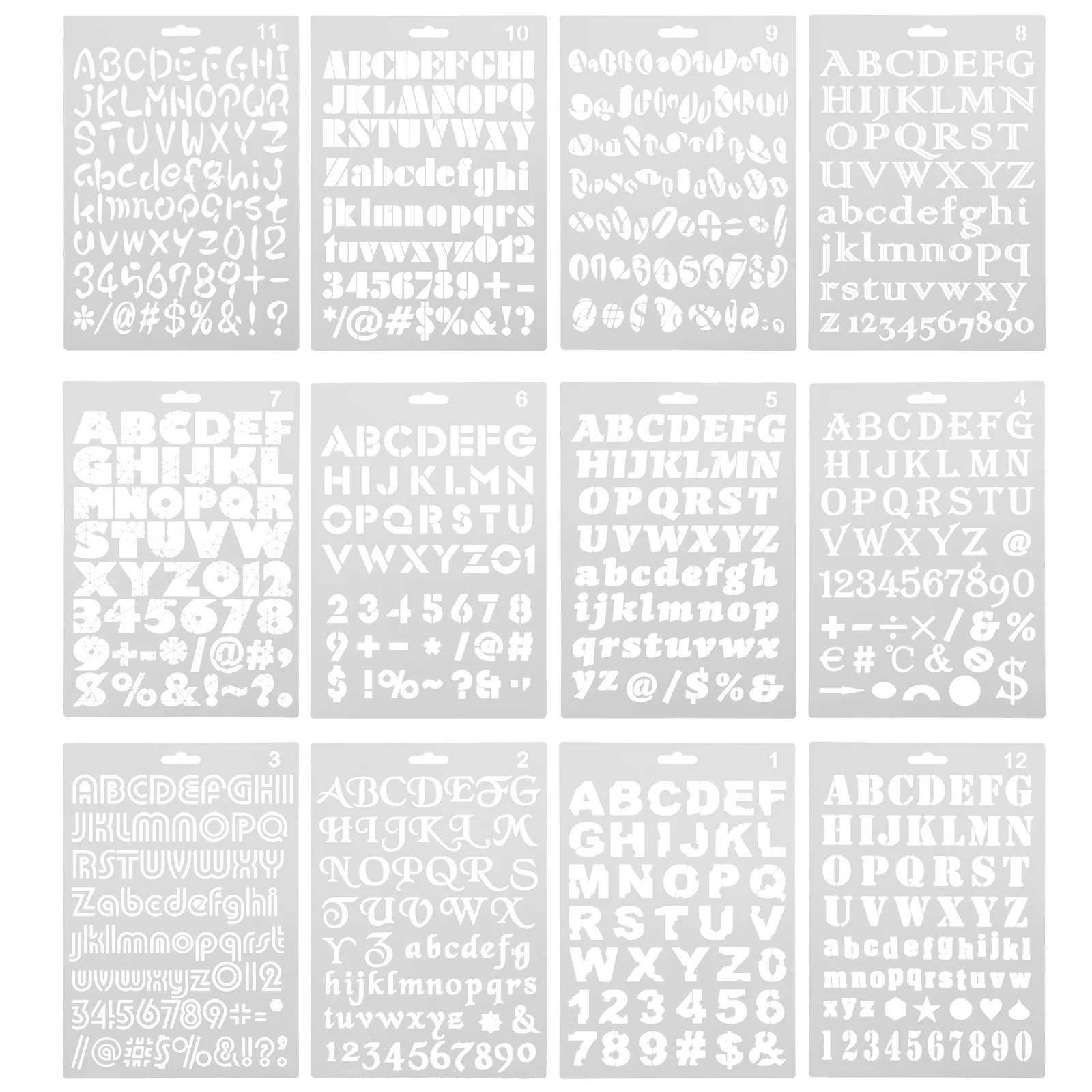 

Reusable Plastic Craft Stencils Alphabet Painting Template Letter Mold PET Hollow