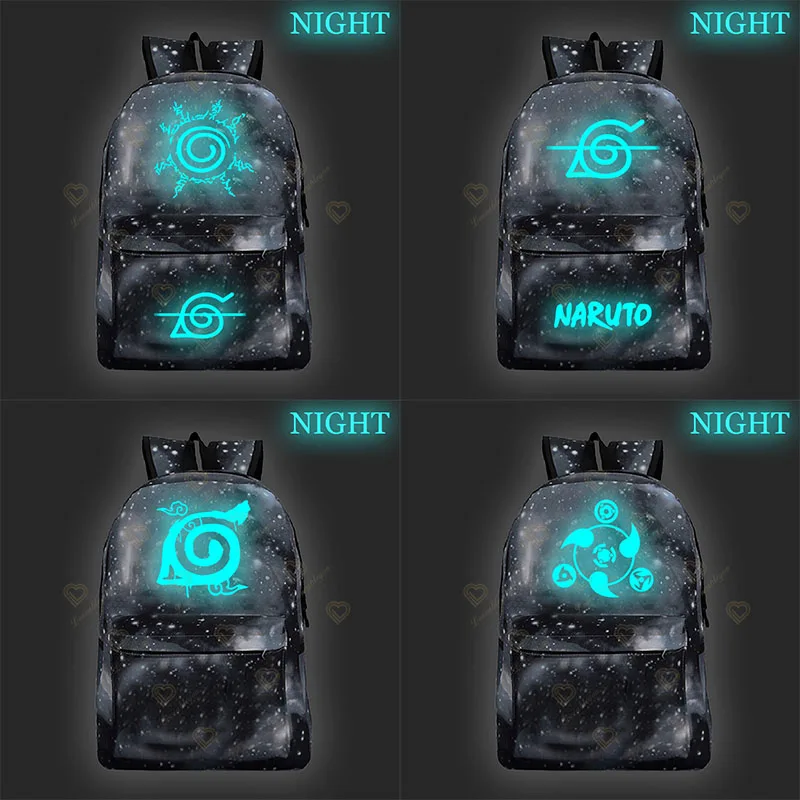 

High Quality Laptop Backpack Naruto Luminous Mochila Students Schoolbag Multilayer Travel Bag Unisex Cool Canvas School Bag