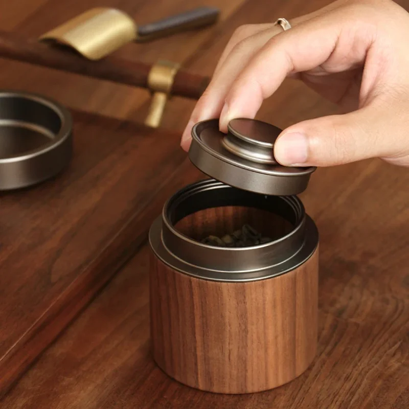 Чайная банка премиум-класса Новая китайская маленькая чайная корзина из черного