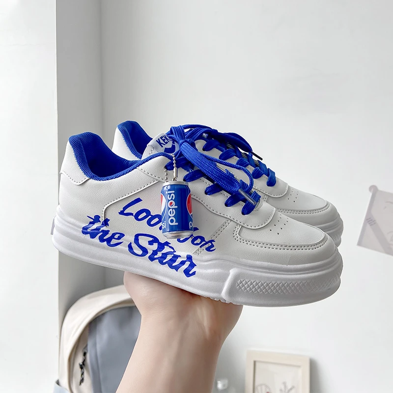 

Women's Fashion Sneakers Girl Trend New Blue Flat Casual Sports Designer Running Shoes Woman Spring Tennis Women