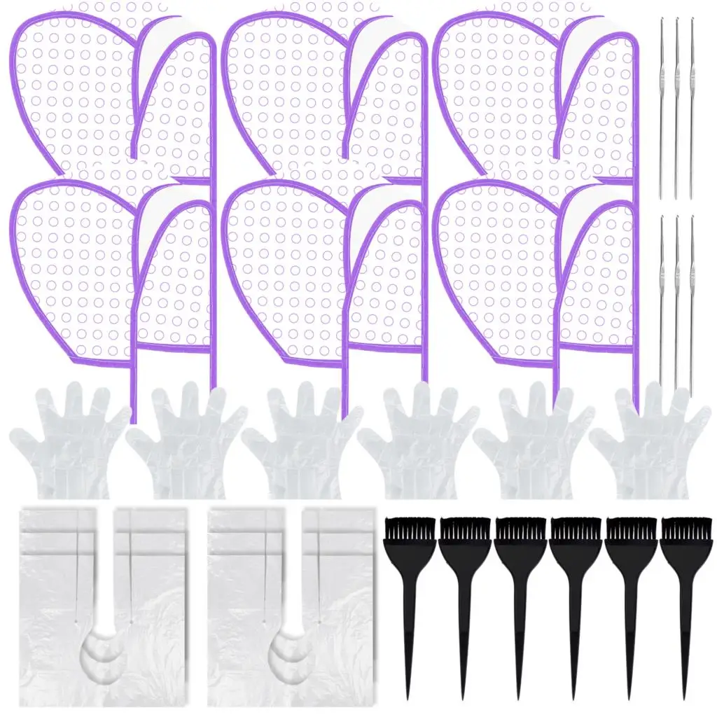 

6 комплектов, набор для окрашивания волос, включая окрашивание волос, хайлайтер, Парикмахерская накидка, аксессуары для парикмахерской