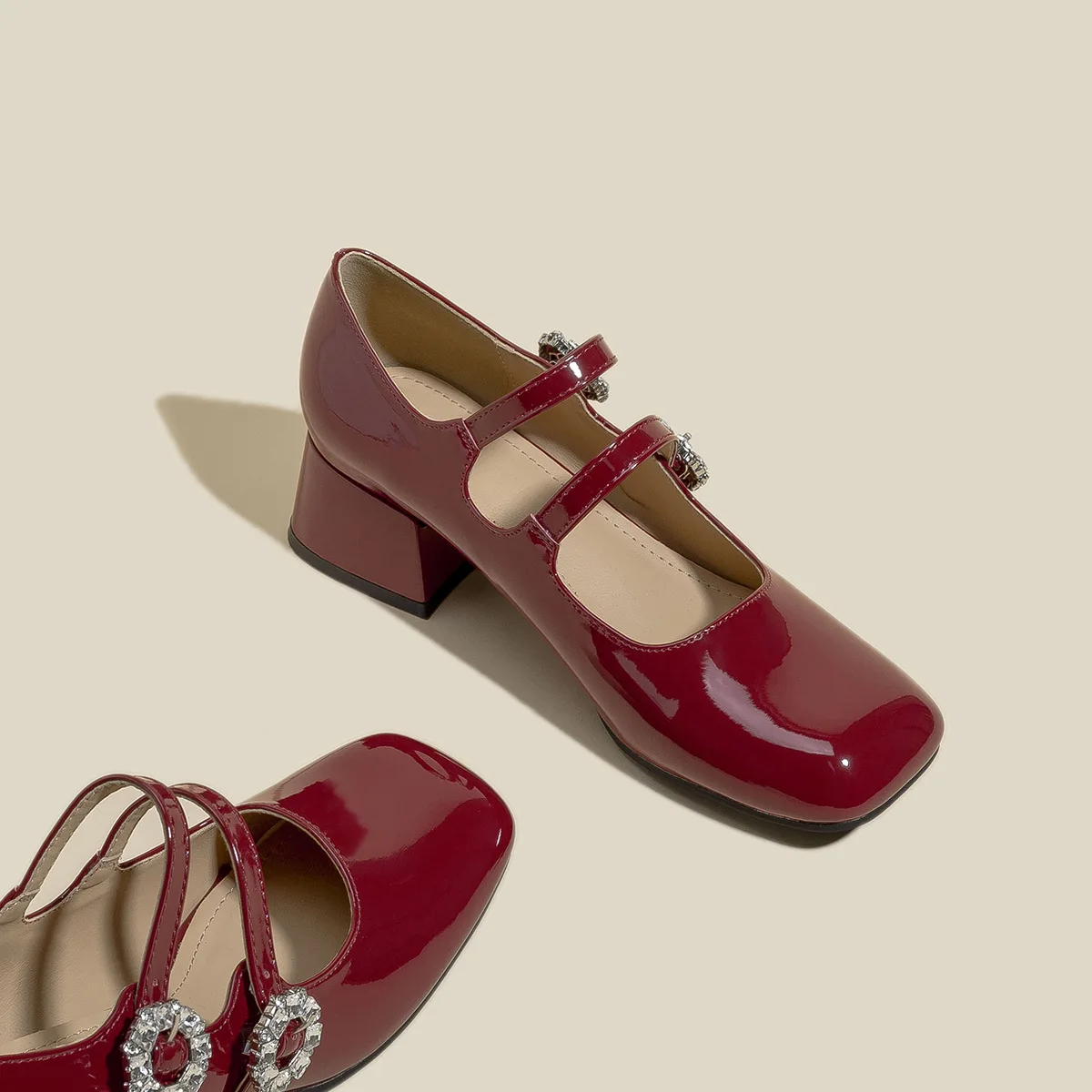 Женские туфли с квадратным носком туфли-лодочки из искусственной кожи на плоской