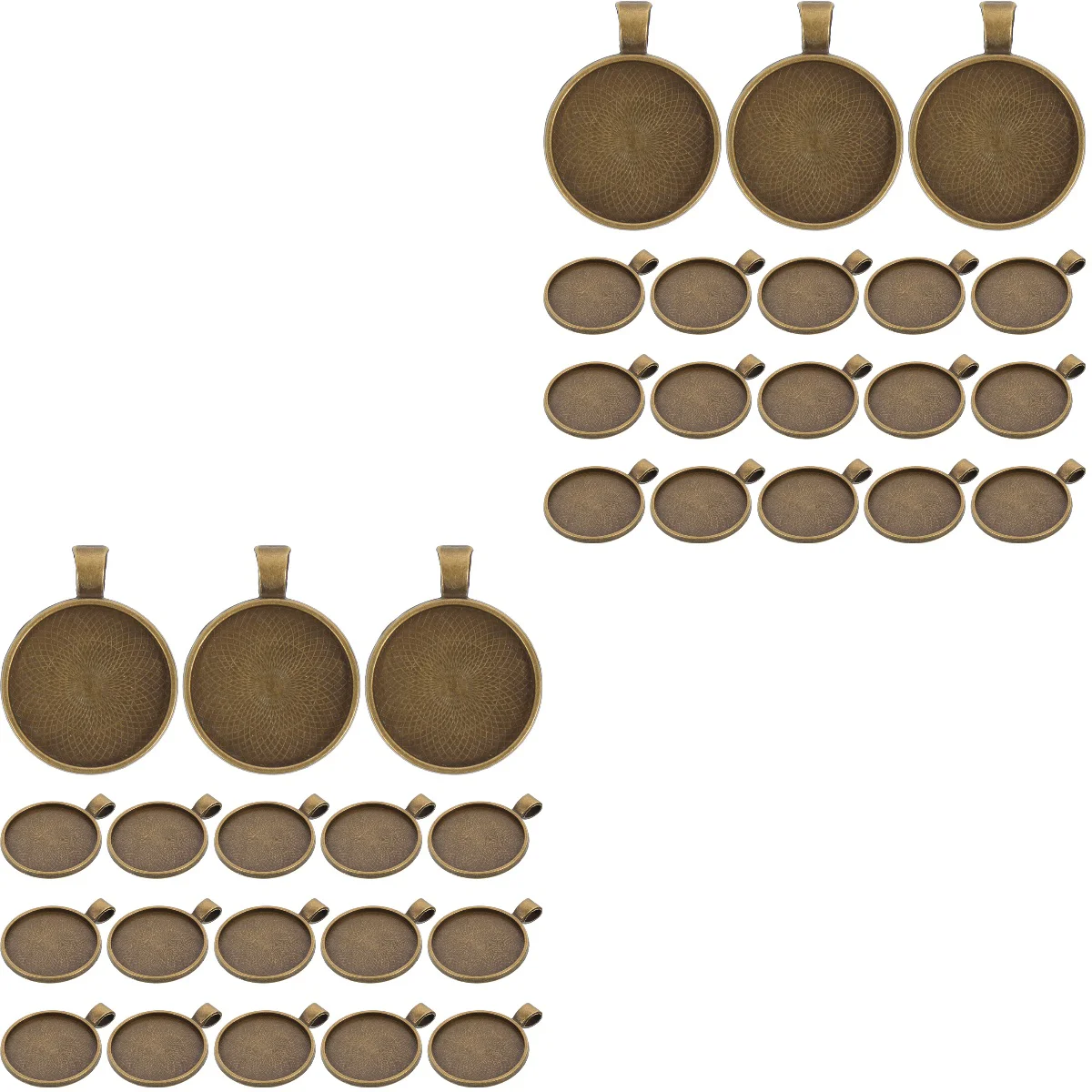 

200 pcs Alloy Bezel Pendant Trays Blanks Cabochons Pendant DIY Trays for Crafts Jewelry Making Projects