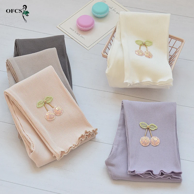 

Autumn Kids Pants Cotton Girl Leggings Baby Thin Knitting Long Trousers Fashion New Arrival High Quality Soft Children Slim Pant