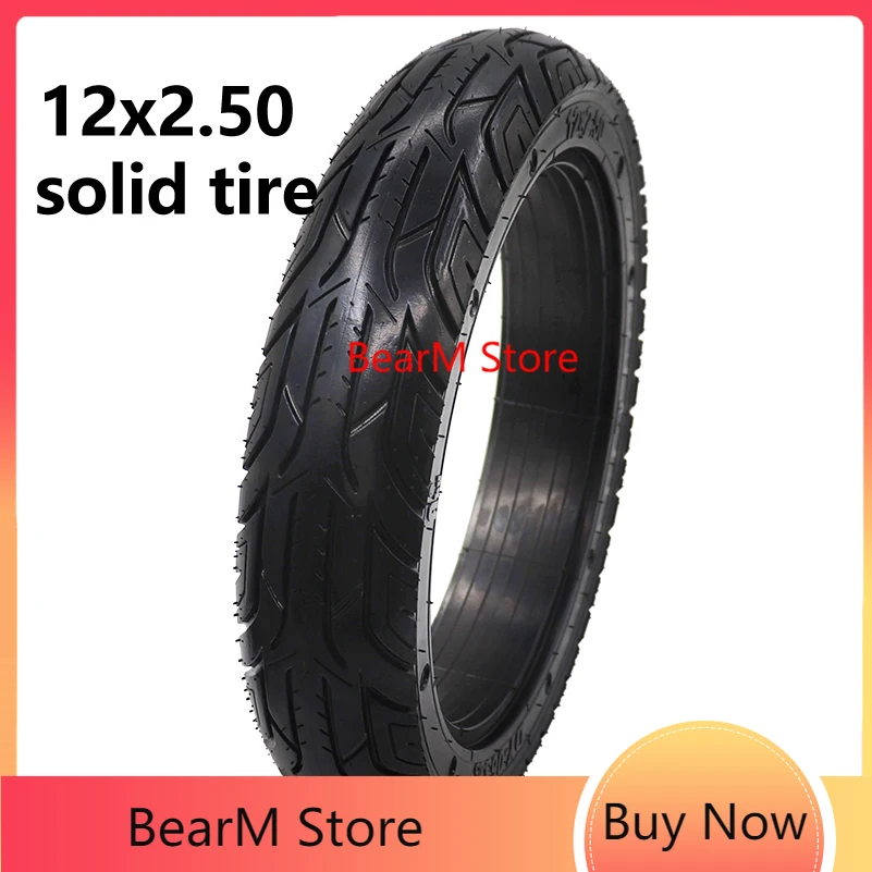 

Premium Anti-Slip Thickened 12x2.50 Solid Tire for 12x2.50 Folding Electric Bike Tire Accessories