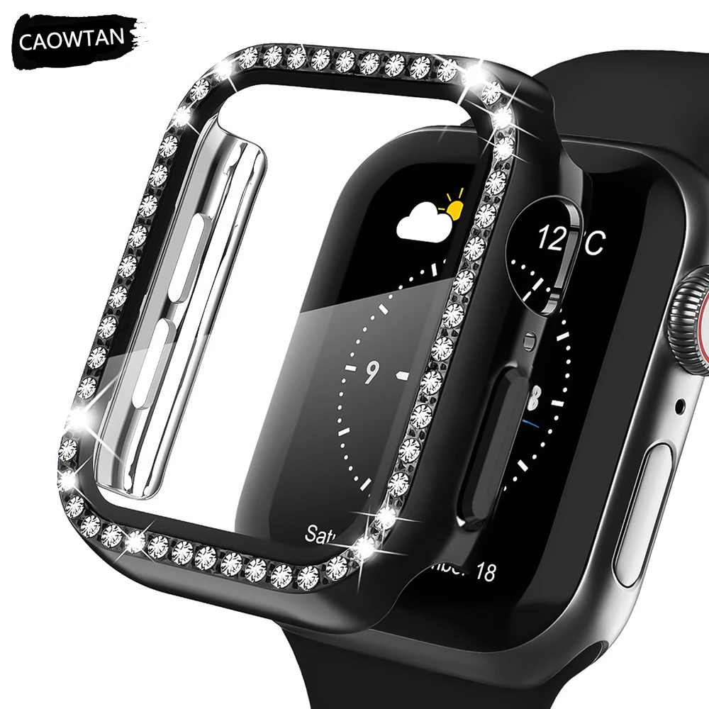 Чехол для Apple Watch чехол 10 42 мм 46 Bling чехол-бампер с алмазами + защита экрана Iwatch Series