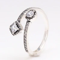 authentic 925 sterling silver abstract elegance with crystal ring for women wedding party europe pandora jewelry