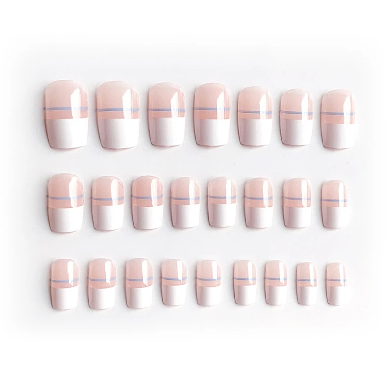 24pcs/Box Full Cover Ballerina Fake Nails Detachable Press on French Gradient False Nail Tis for Manicure Extension | Красота и