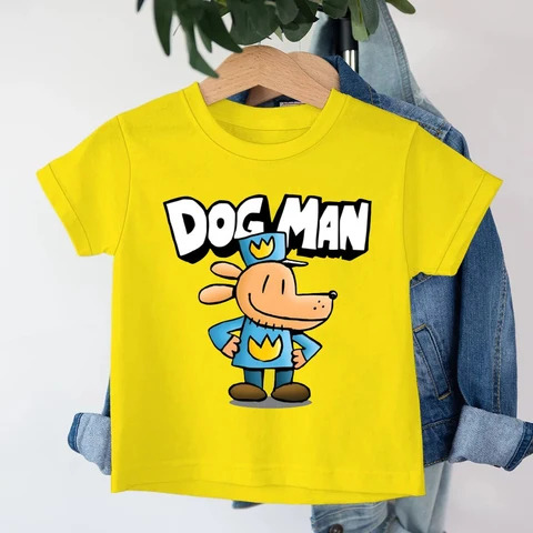 Детские футболки Dogman с героями мультфильмов, аниме, футболки с короткими рукавами для мальчиков и девочек, топы с круглым вырезом, летняя детская одежда для детей 3-14 лет