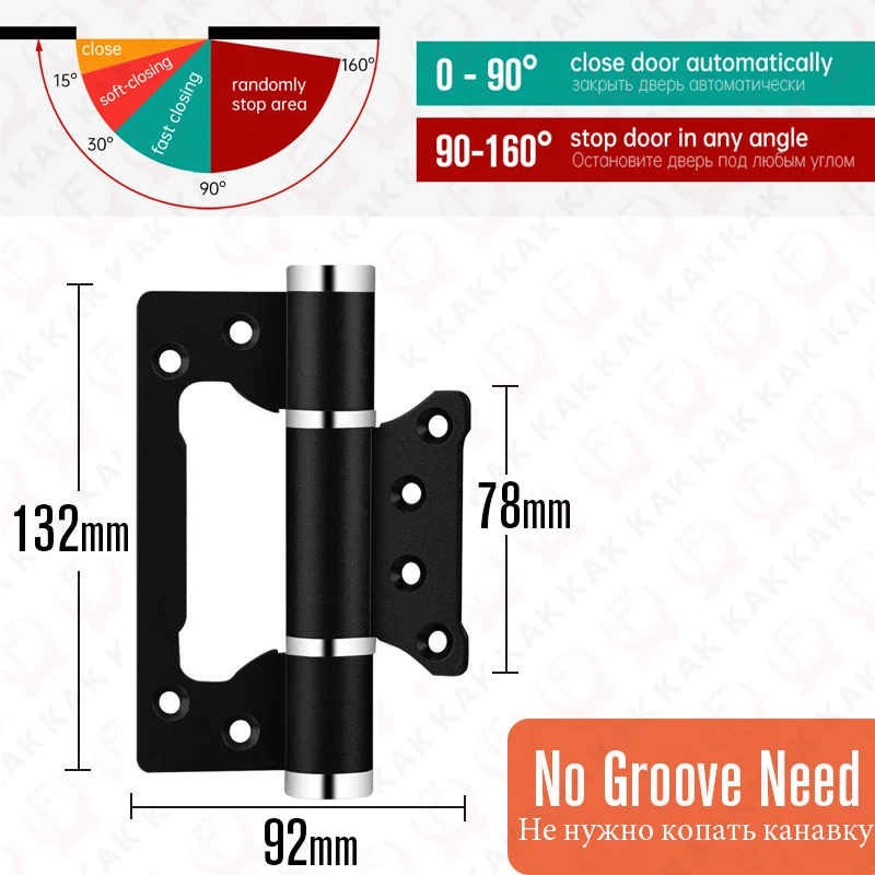 

KAK Набор Из 2 Регулируемых Дверных Доводчиков 90 ° Дверная Петля Гидравлический Рычаг Двери Регулируемый Дверной Столб Обо...