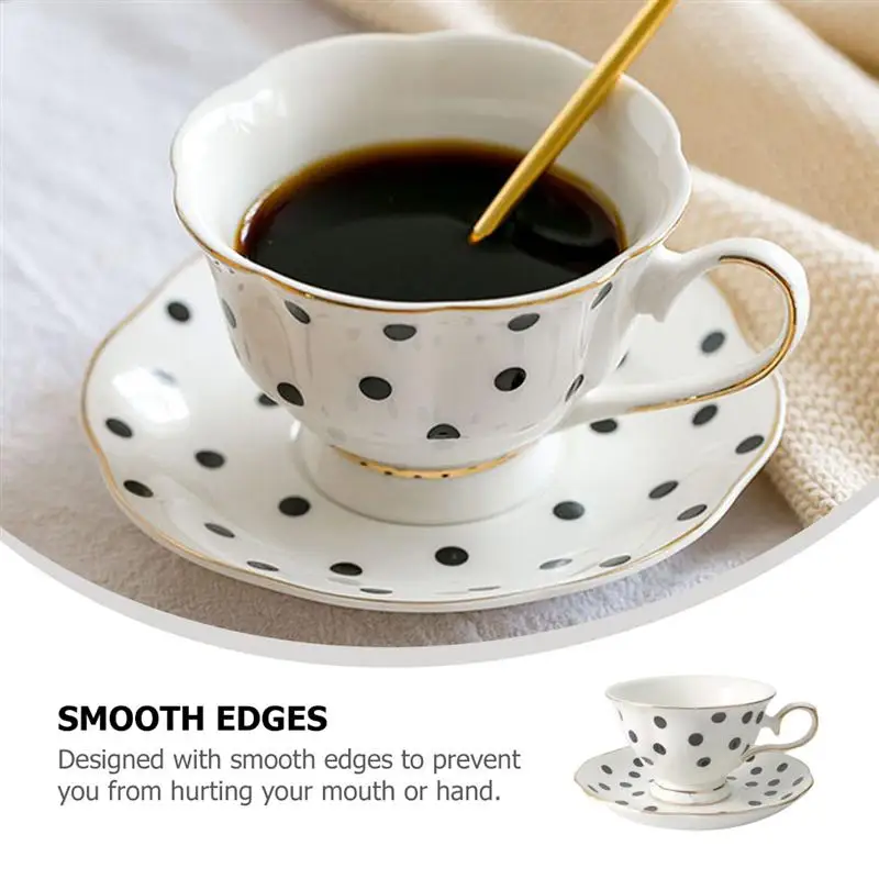 

1 Set Delicate Coffee Cup Saucer Set Ceramic Coffee Cup European Style Mug