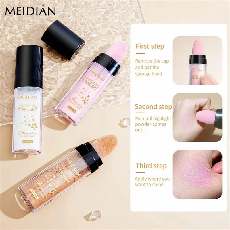 

MEIDIAN Fairy High Glow Pat Powder Brightens Whole Body High Glow Powder Finisher Powder Natural Three-Dimensional Finisher
