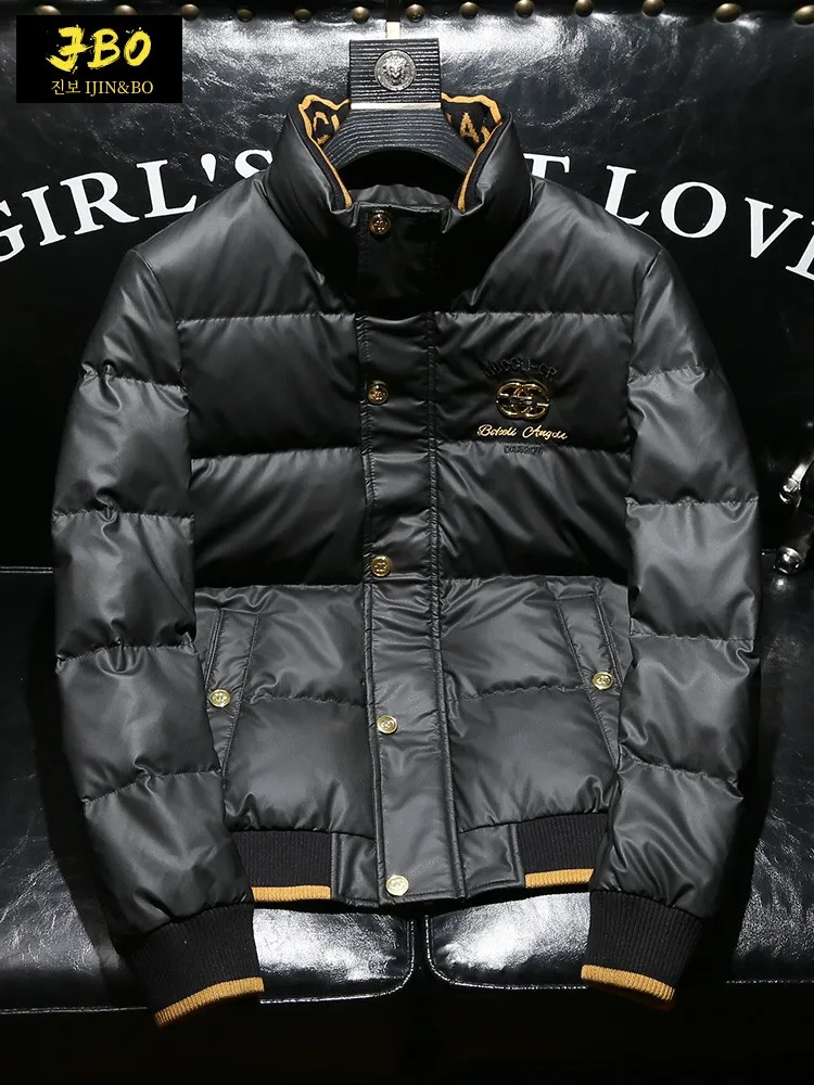 Ozhouzhan толстый теплый мужской пуховик новый зимний модный воротник-стойка белый