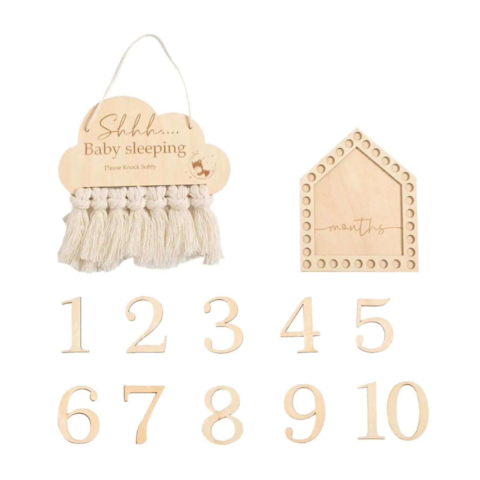 

Creative Wooden Baby Milestone Cards Newborn Photoshoot Props Room Infants Accessories sleep signs Card Door Hanger Decor Toy