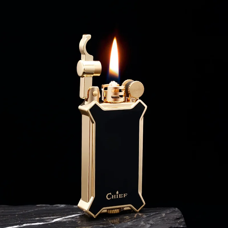 

Resin Process Kerosene Lighter Windproof Open Flame Grinding Wheel Ignition Lighters Smoking Accessories Gadgets For Men's Gift