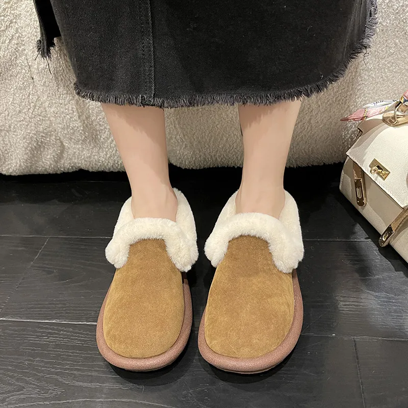 

Retro Woman Shoes Female Footwear Shallow Mouth Casual Sneaker Round Toe Modis Slip-on Dress New Winter Moccasin 2022 Comfortabl
