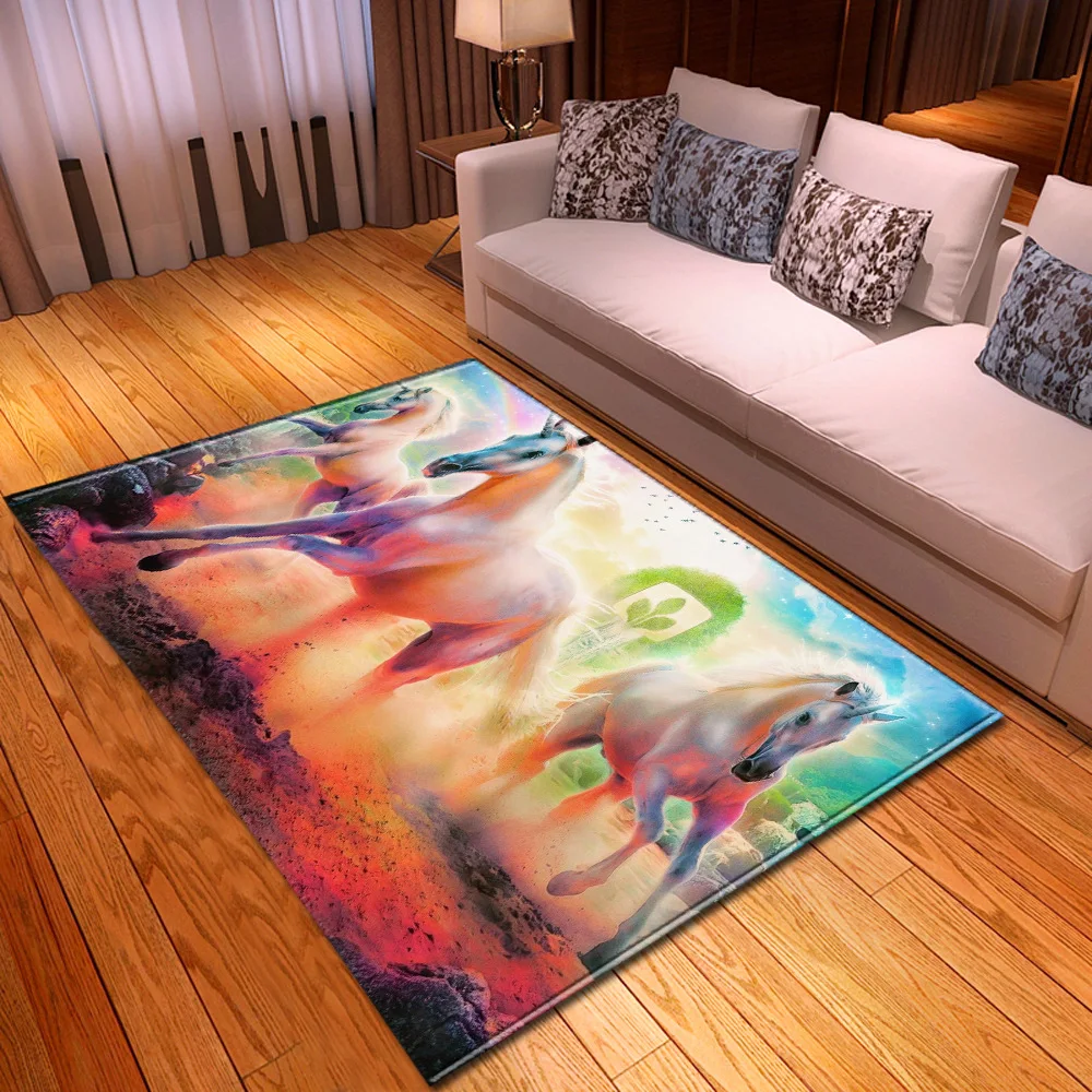 Мультяшные ковры с рисунком единорога для гостиной спальни декоративный ковер