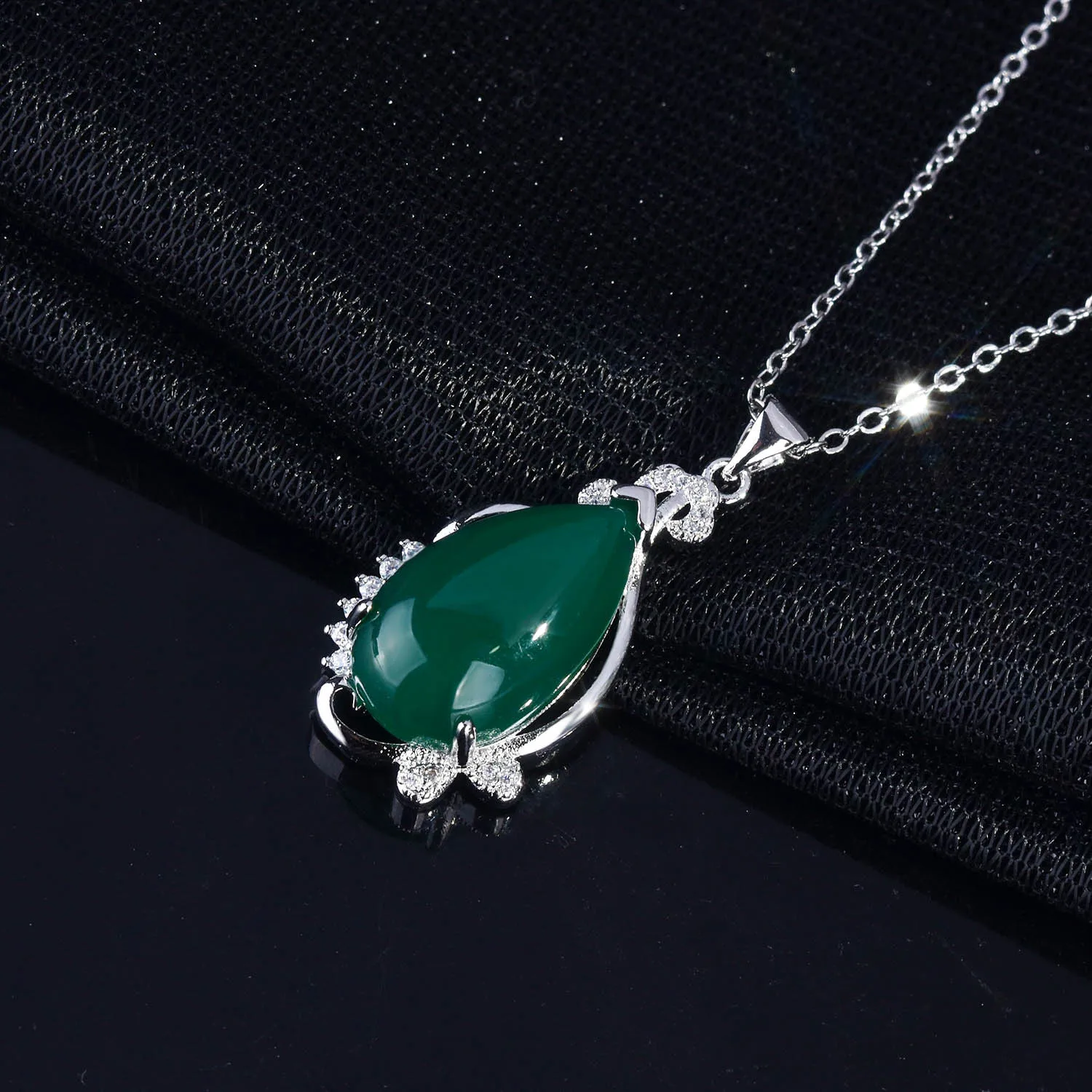 

Natural Emerald Bizuteria Real S925 Sterling Silver 45cm Necklace Pendant for Women Silver 925 Jewelry Turquoise Gemstone Girls