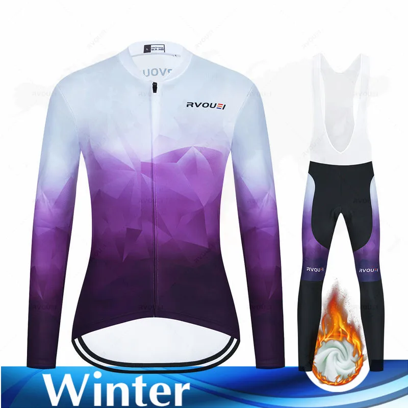 

Зимний комплект из Джерси для велоспорта 2022, женский теплый флисовый костюм для гоночного велосипеда, одежда для велоспорта