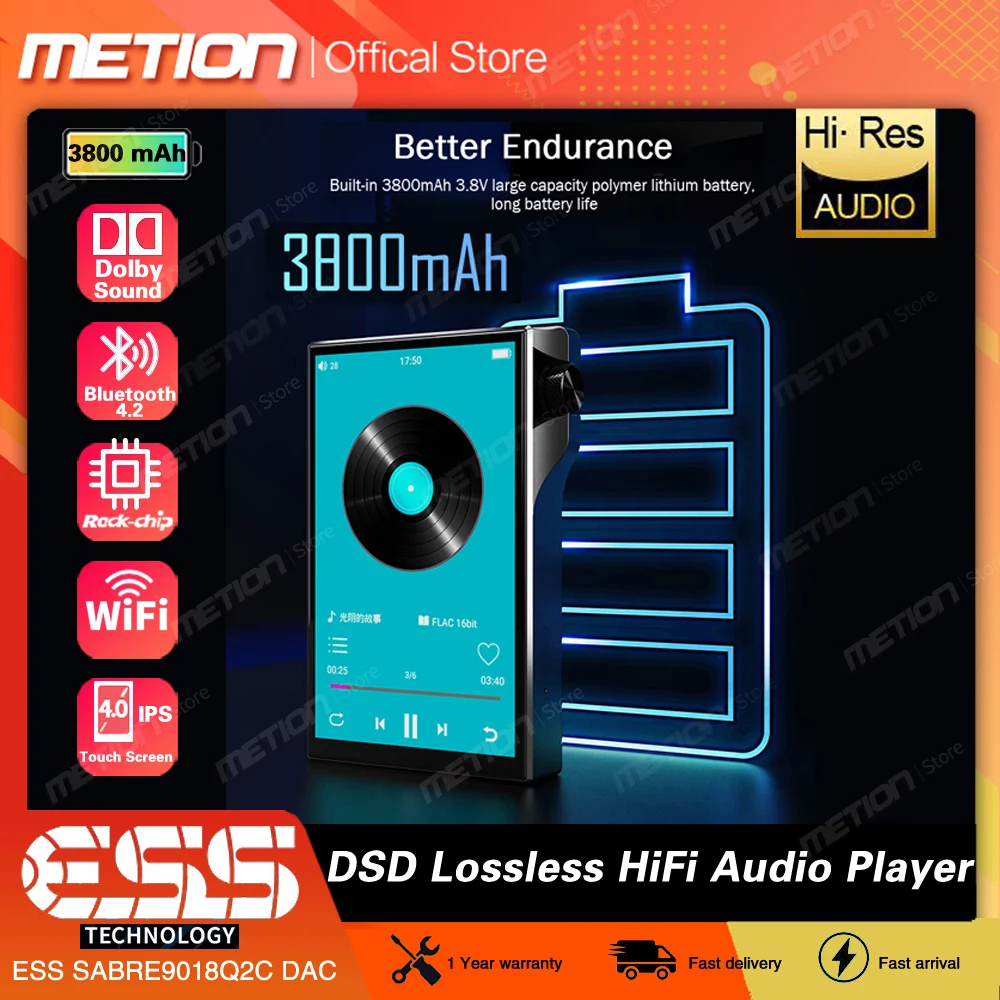 Mp3-плеер с IPS-экраном 4 0 дюйма Hi-Res Bluetooth DSD декодирование без потерь MQA DAP DAC Hi-Fi