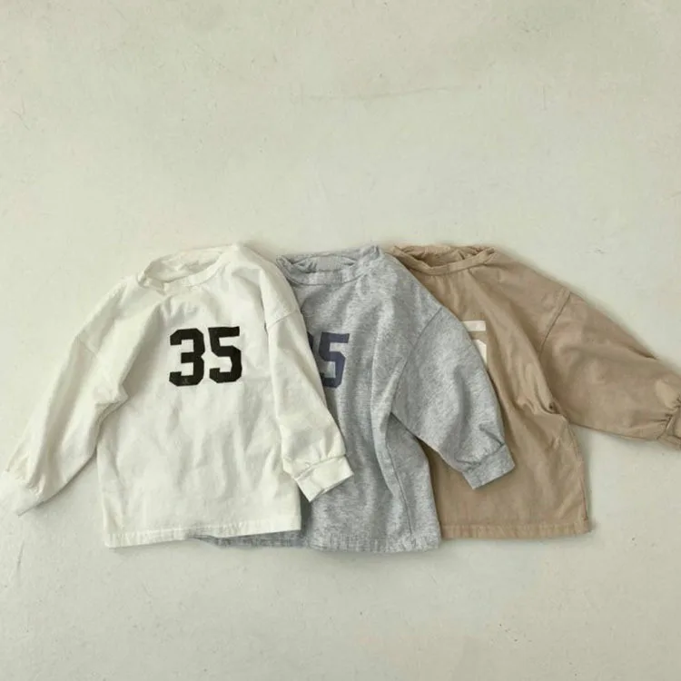 

Autumn Korean Version Tops for Men and Women Baby Soft Skin-friendly Comfortable Simple Digital Printing Long-sleeved T-shirt